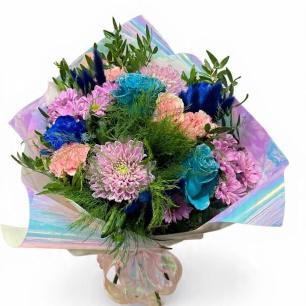 Ramo Multicolor Pastel con Toques Iridiscentes.
