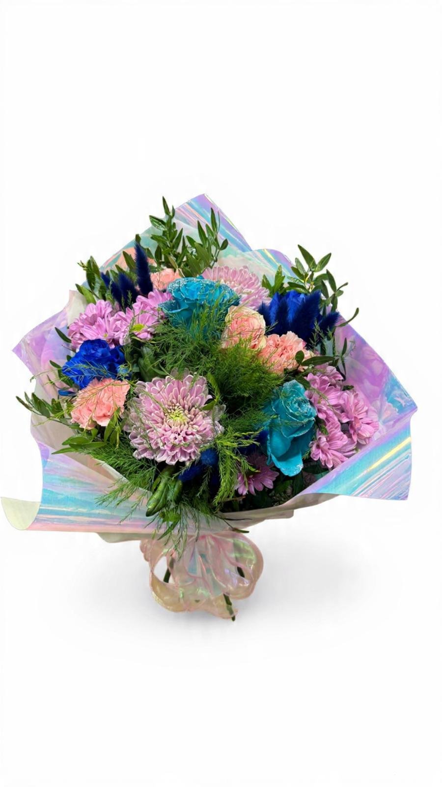 Ramo Multicolor Pastel con Toques Iridiscentes.